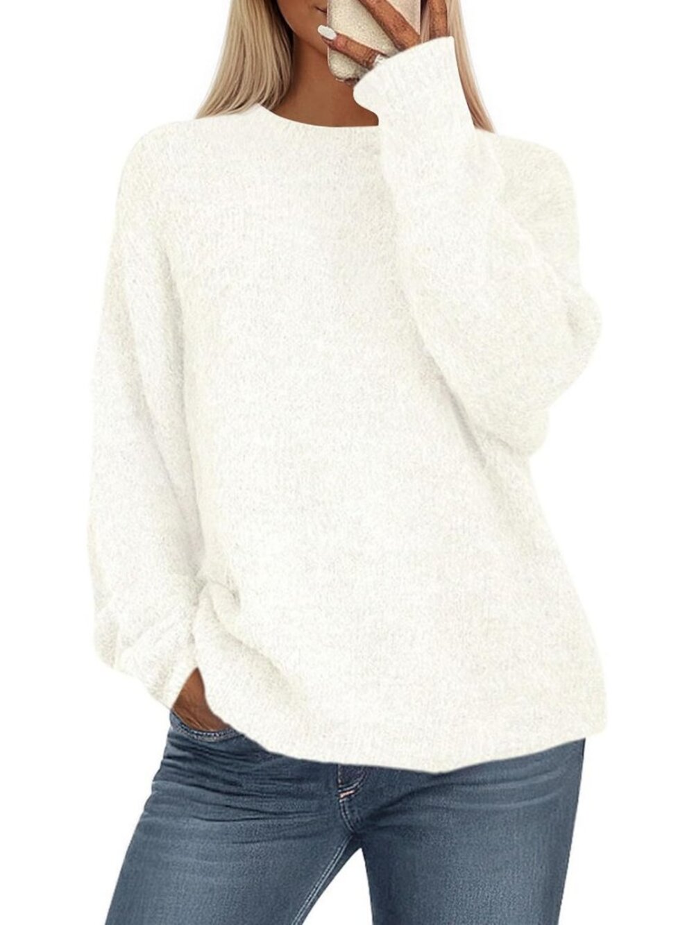 Cozy Long Sleeve Oversized Pullover Sweater for Women - Perfect Fall Fashion!